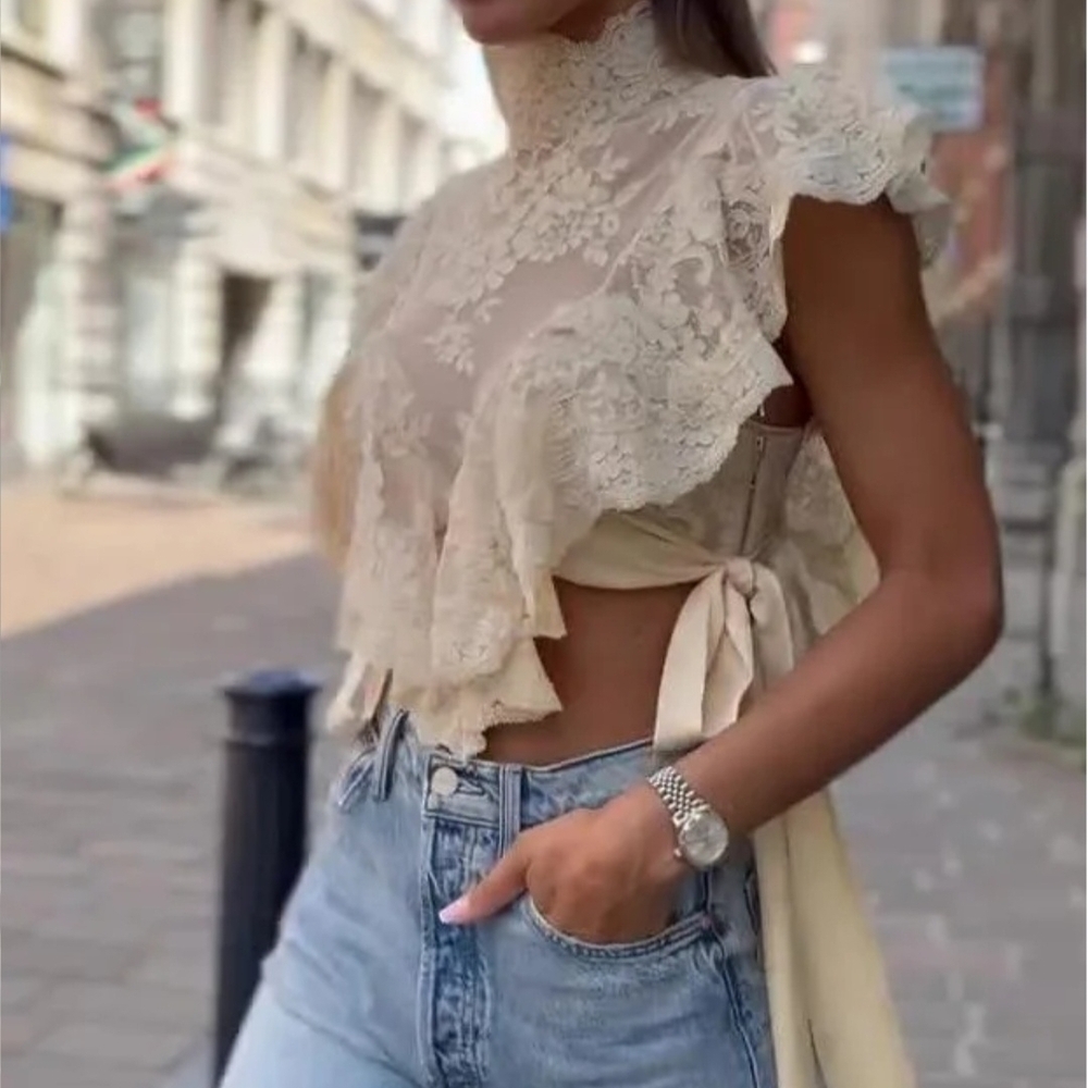Sexy Lace Tie Sleeveless Top